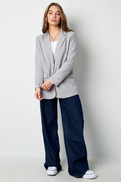 Blazer zeig dein farbenfrohes Lächeln - Grau h5 Bild8